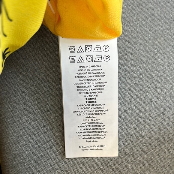 MICHAEL KORS NWOT Floral V Neck Yellow Ruffle Lined Dress, Size M - Picture 11 of 14